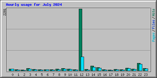 Hourly usage for July 2024